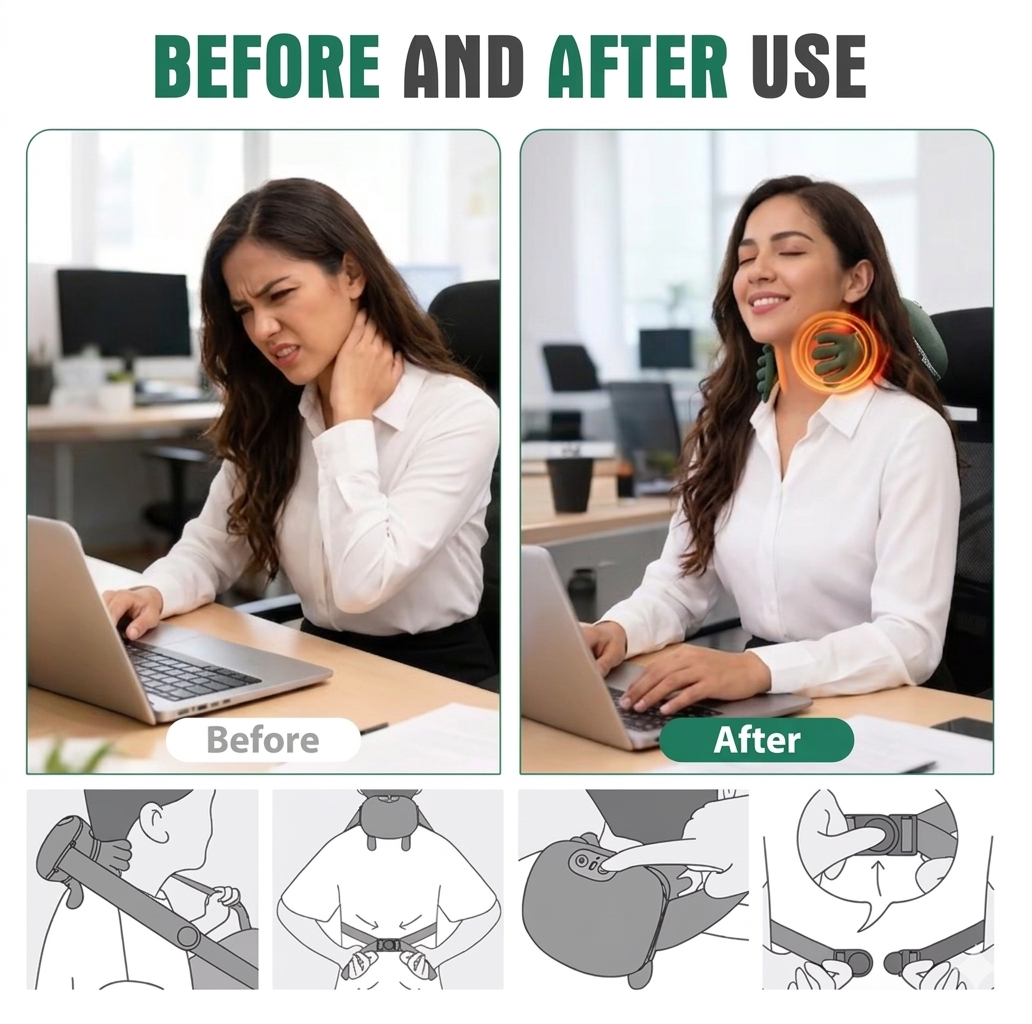 Neptune™ Smart Neck Massager – Deep Relief & Heat Therapy